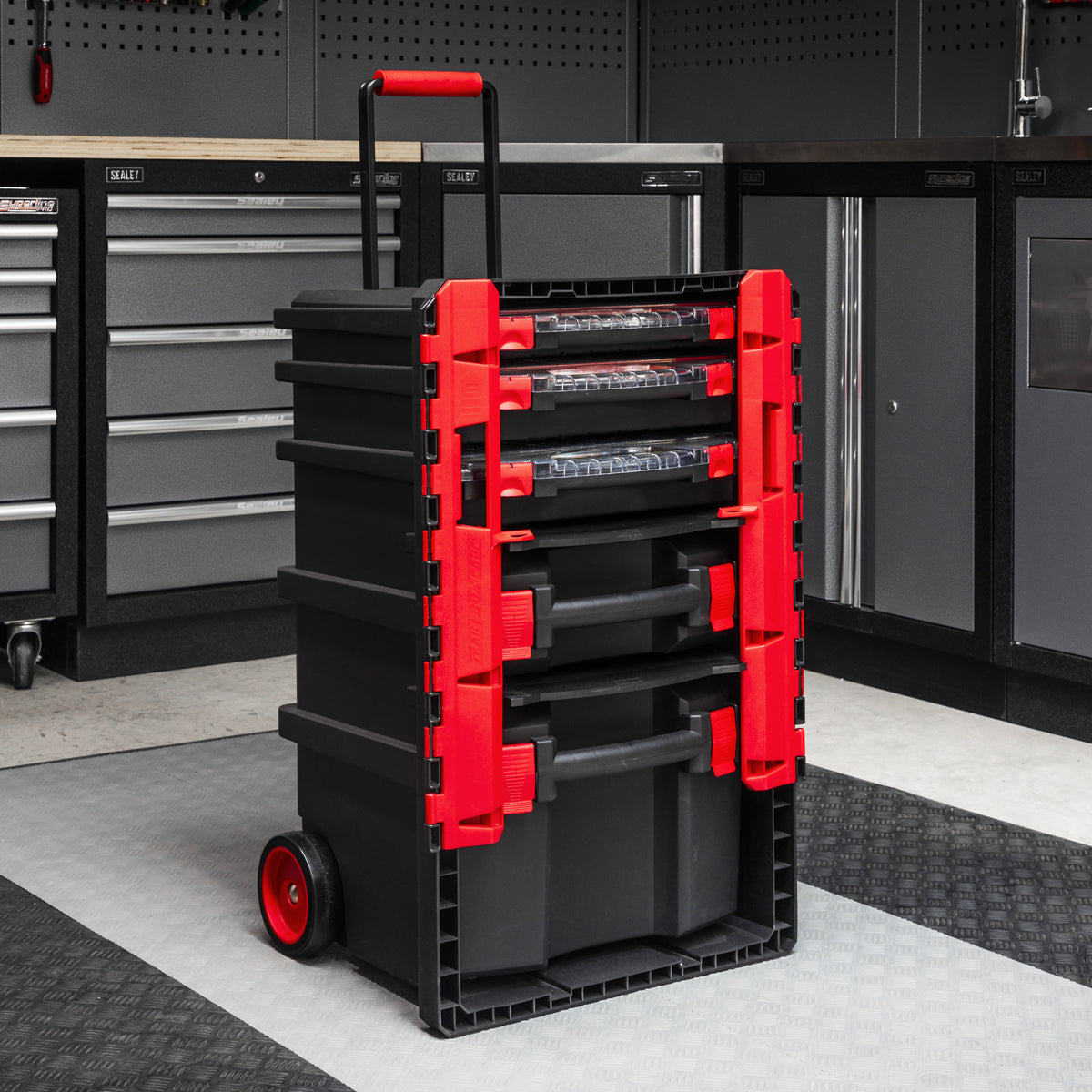 Sealey Professional Mobile Toolbox Tool Box 5 Removable Storage Cases AP860
