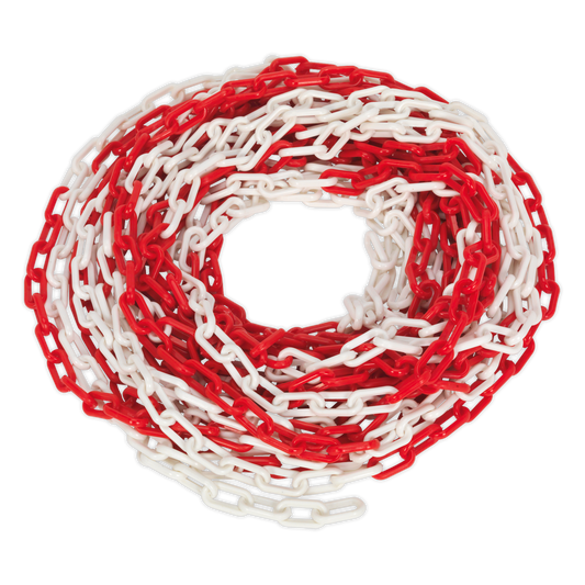 Sealey Safety Chain For High Voltage Vehicles Red/White 25m x 6mm HSC25M