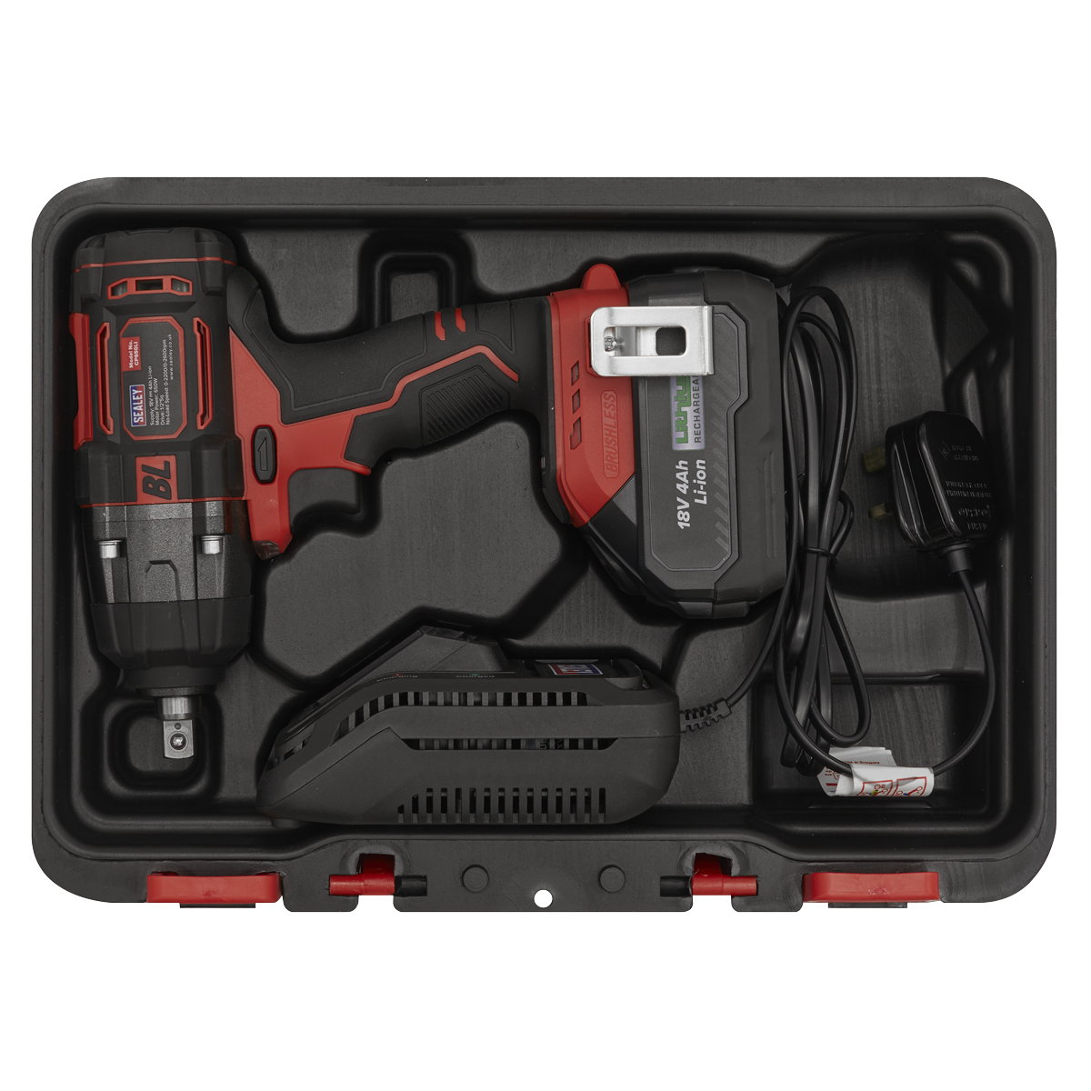 Sealey Cordless Brushless Impact Wrench 18V 4Ah Lithium-Ion 1/2" Drive CP650LI