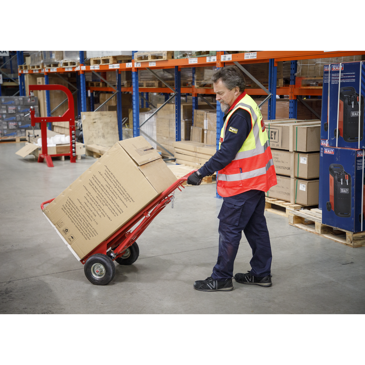 Sealey Sack Truck 3-In-1 With Heavy Duty Pneumatic Tyre 250kg Capacity CST989
