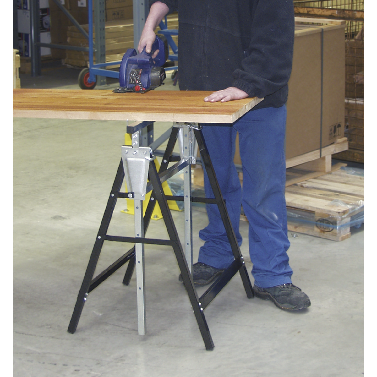 Sealey Fold Down Telescopic Trestle 200kg Capacity Pair 800mm - 1300mm FDT32