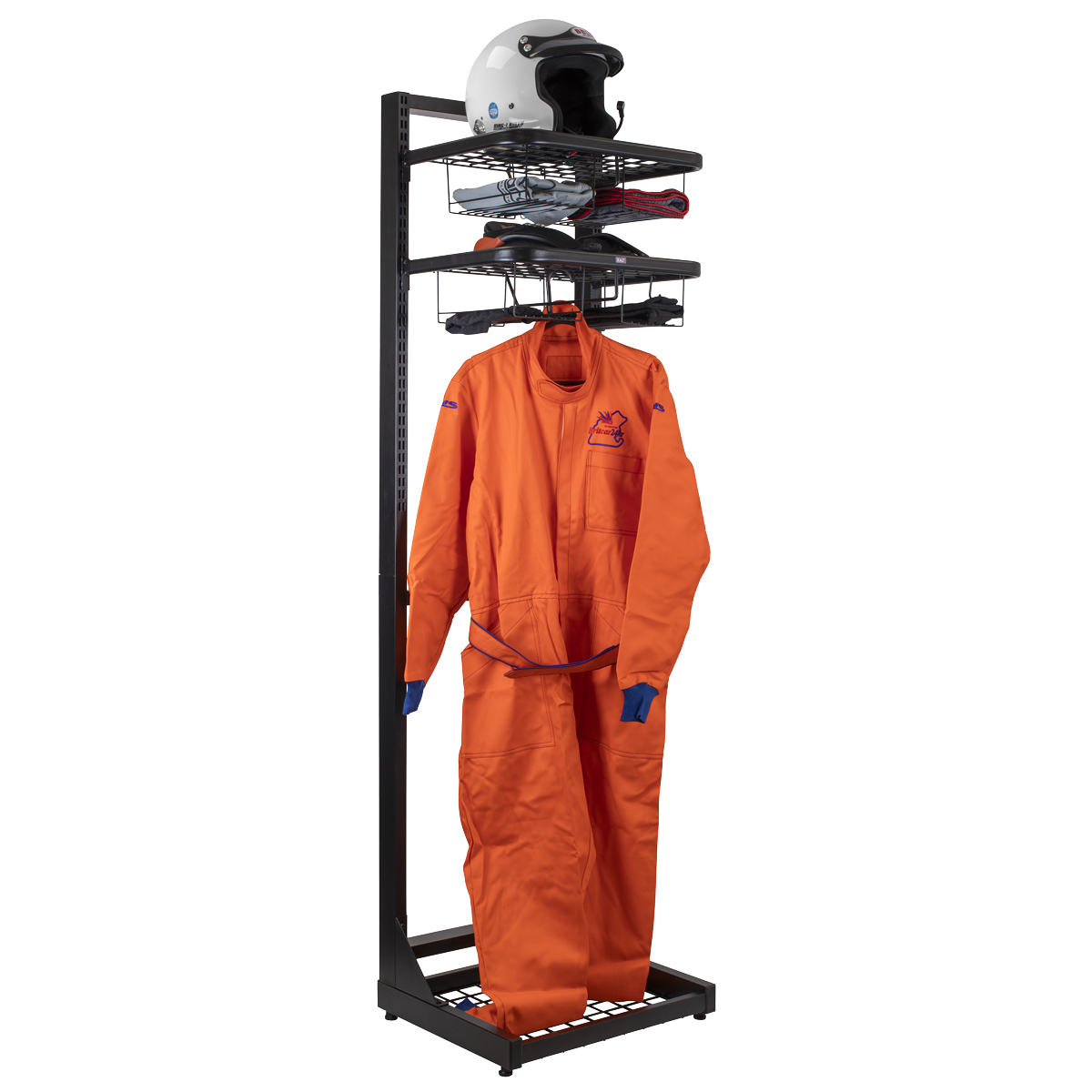 Sealey Motorcycle Helmet Gear Tidy Freestanding Steel Adjustable Shelves MS081FS