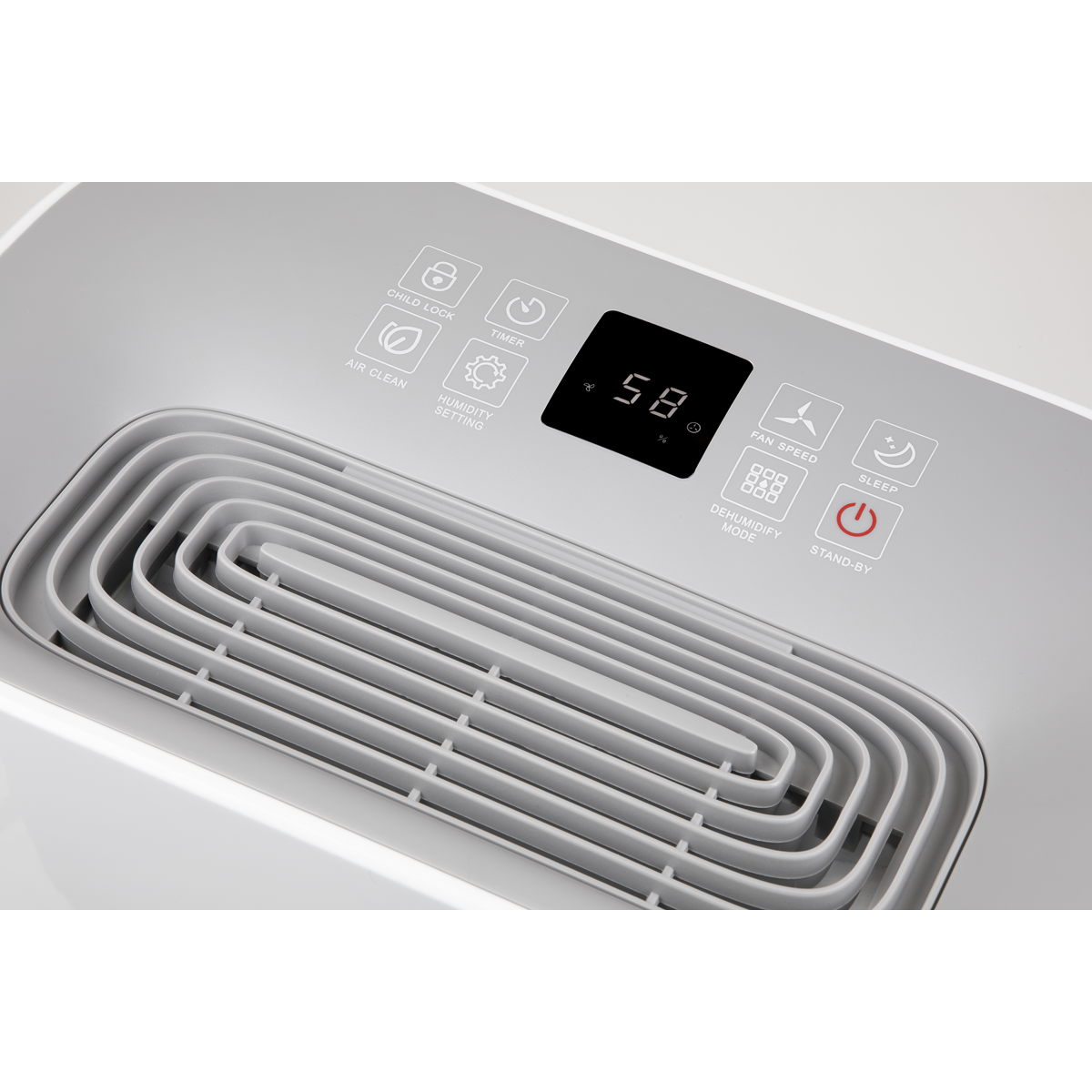 Sealey Portable Dehumidifier With Front Panel Indicator Light 20L White SDH20