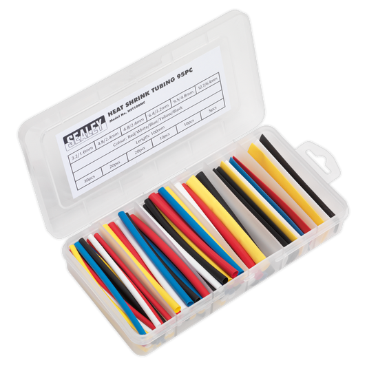 Sealey Heat Shrink Tubing Sleeve Mixed Colours 100mm 95 Pieces RoHS HST100MC