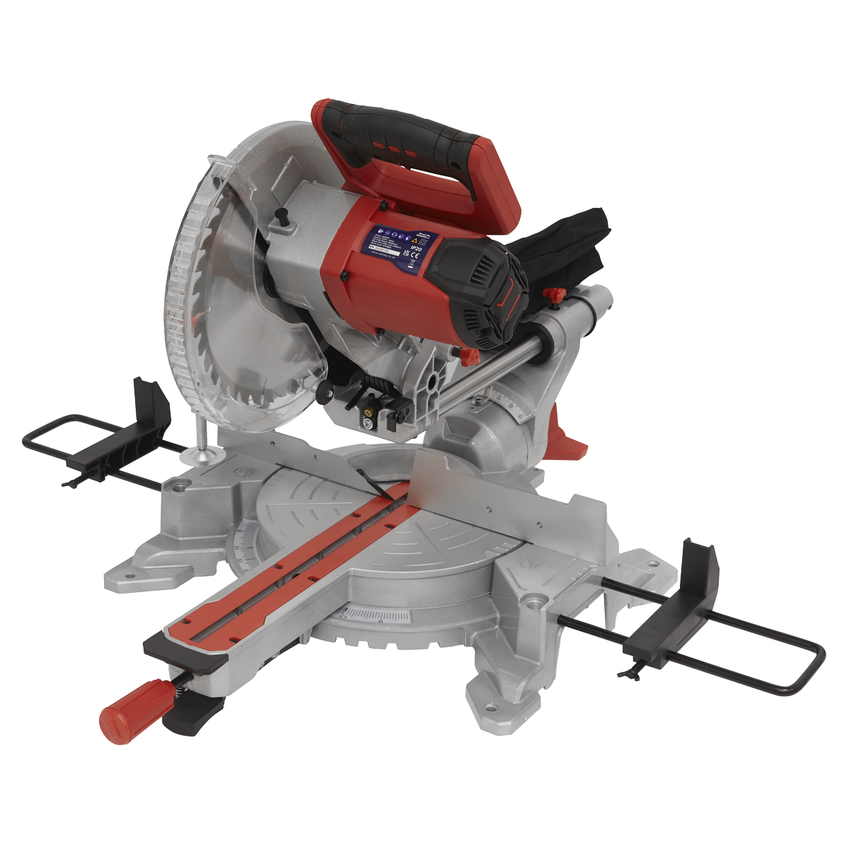 Sealey 240v 255mm Sliding Compound Mitre Saw With 2000W Motor Silver SMS255