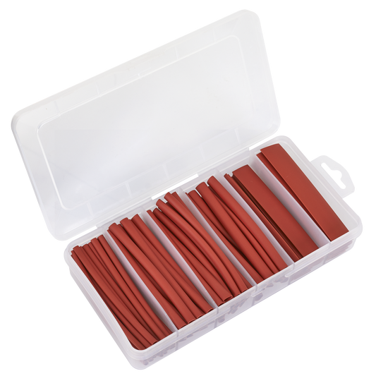 Sealey Heat Shrink Tubing Assortment 95 Pieces 100mm Red 2:1 Ration HST100R