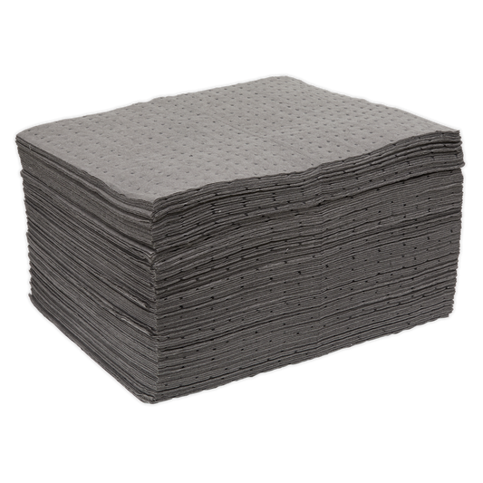 Sealey Spill Absorbent Pads Fast Acting High Retention Pack of 100 SAP01