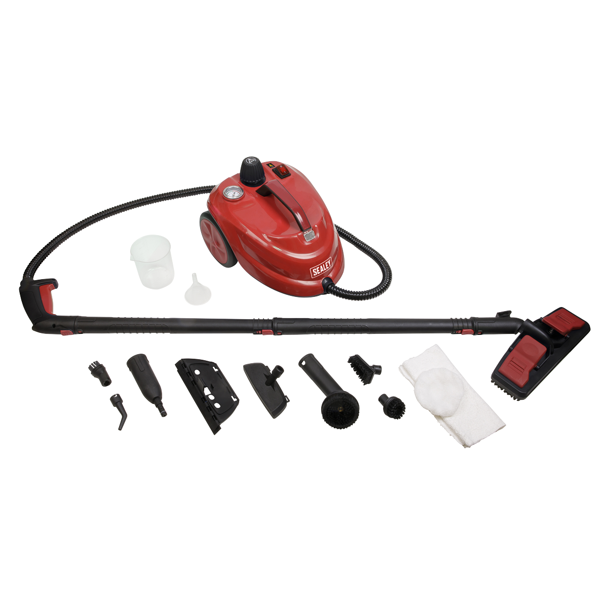 Sealey 2000W Steam Cleaner 2L Tank IP Rating IPX4 60°C - Red/Black VMSC01
