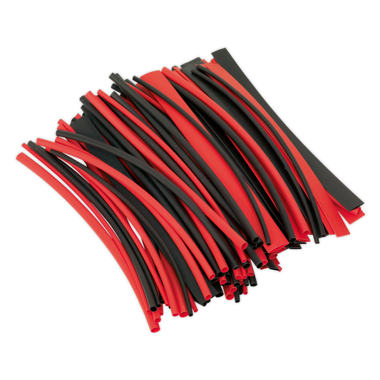 Sealey Heat Shrink Tubing Sleeve Black & Red 200mm 100 Pieces RoHS HST200BR