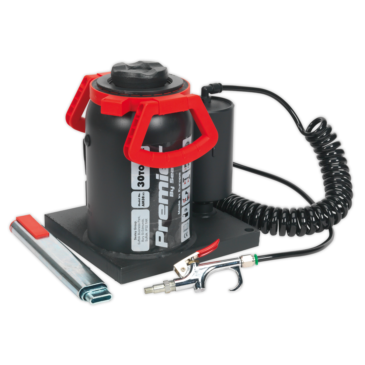 Sealey Bottle Jack 30 Tonne Manual/Air Hydraulic 90° Rotating Pump AM30