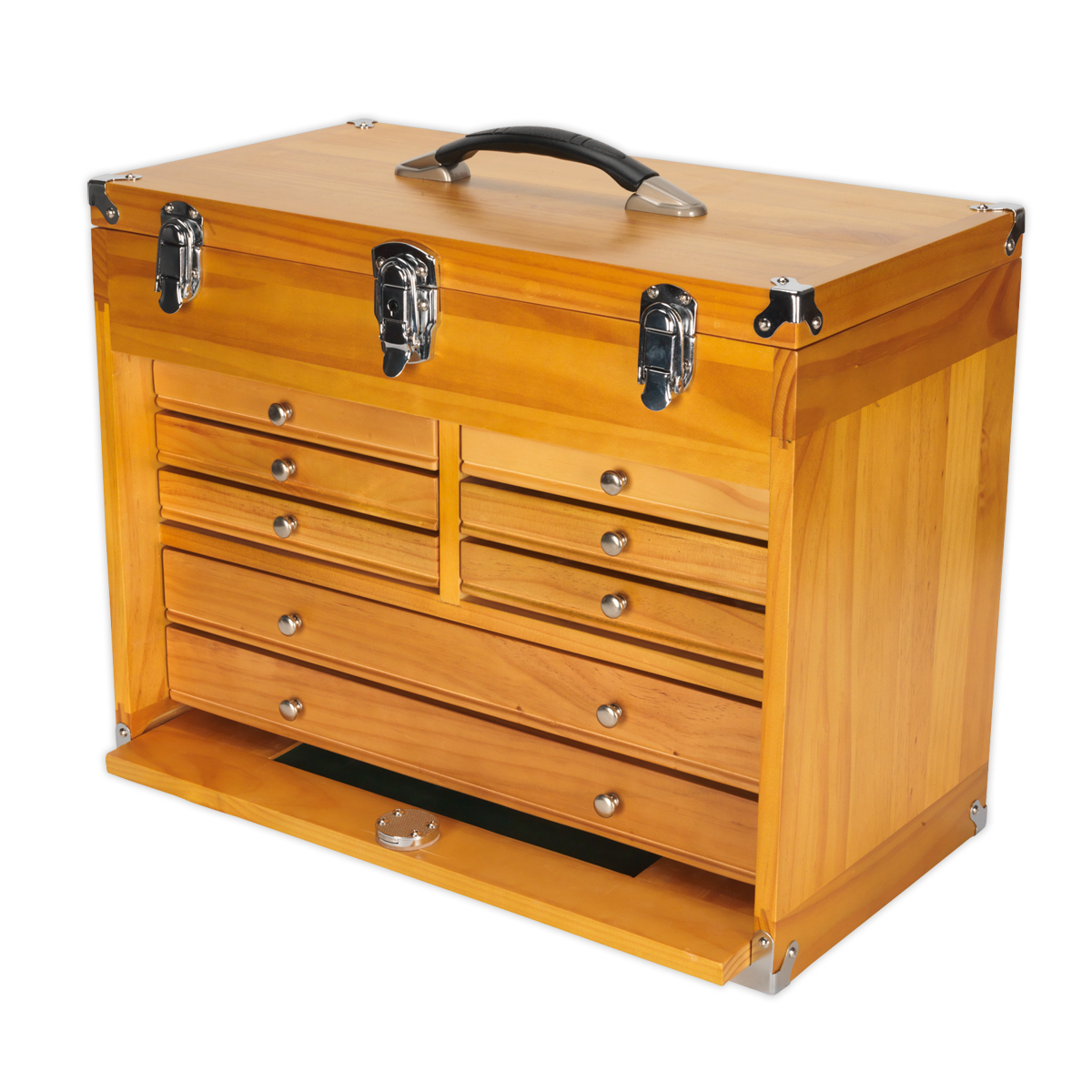 Sealey Machinist Toolbox 8 Slide Drawers Tool Storage Walnut Finish AP1608W