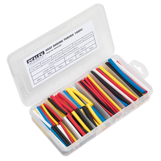 Sealey Heat Shrink Tubing Sleeve Mixed Colours 50 & 100mm 180 Pieces HST501MC