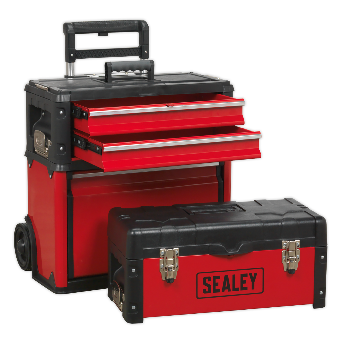 Sealey 3 Compartment Mobile Steel/Composite Toolbox With Extendable Handle AP548