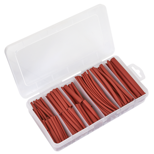 Sealey Heat Shrink Tubing Assortment 180 Pieces 50mm & 100mm Red HST501R