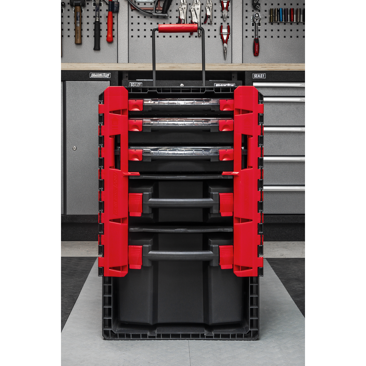 Sealey Professional Mobile Toolbox Tool Box 5 Removable Storage Cases AP860