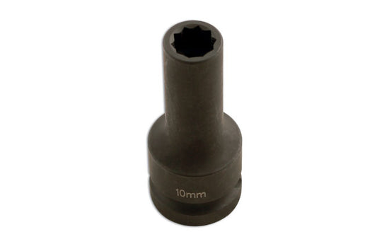 LASER 5133 10mm 10-Point Socket Wrench Insert Chrome Molybdenum Steel Split Rim
