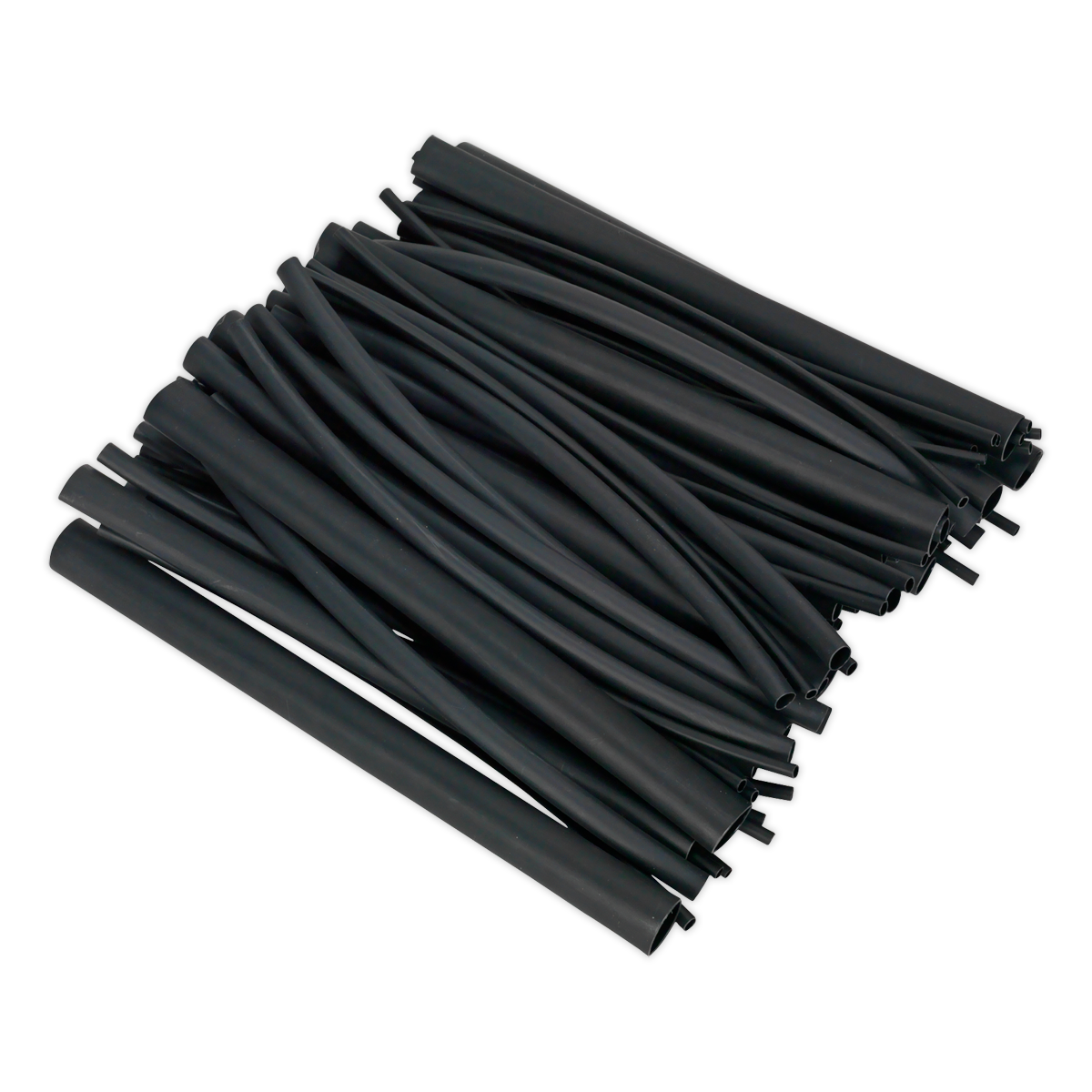 Sealey Heat Shrink Tubing Assortment 72pc Black Adhesive Lined 200mm HSTAL72B