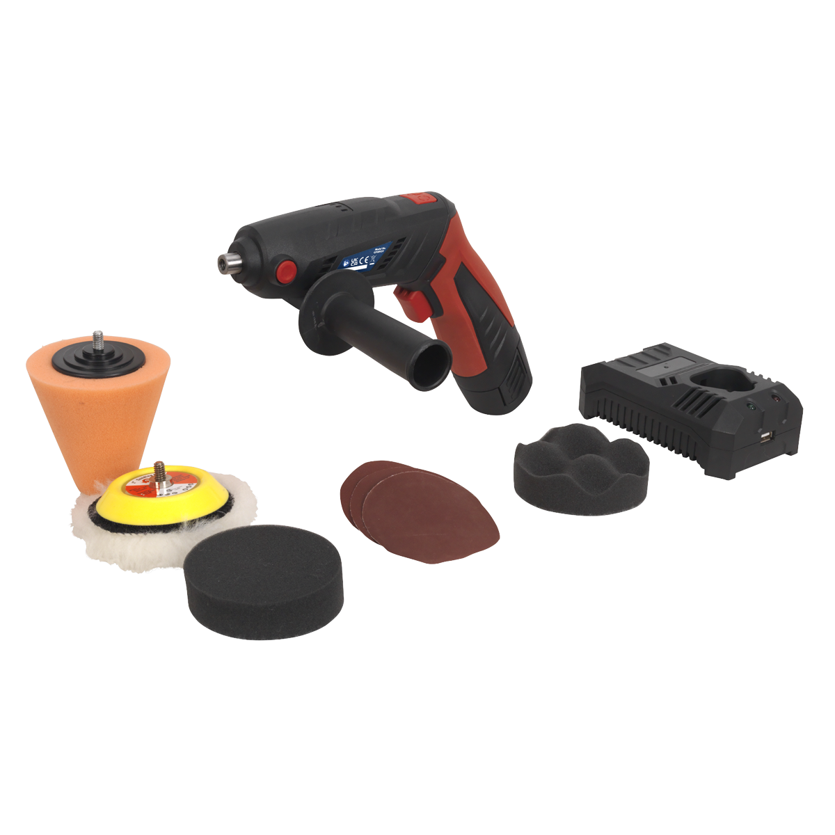 Sealey 10.8V 1.5Ah Mini Sander/Polisher Kit With Soft Grip Handle CP2812V