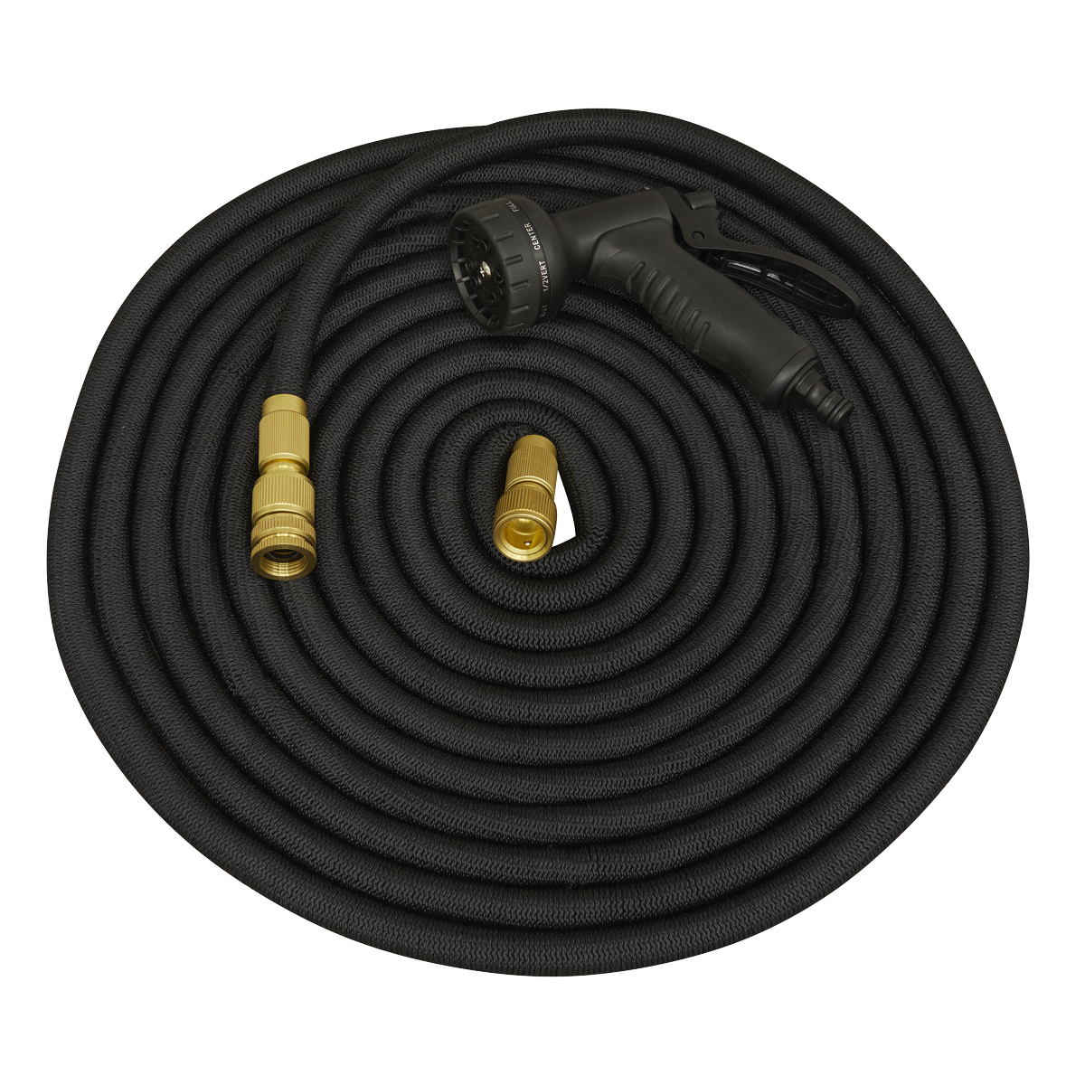 Sealey Ø17mm Premium Expandable Garden Hose With Spray Nozzle Black 15m  GH15E