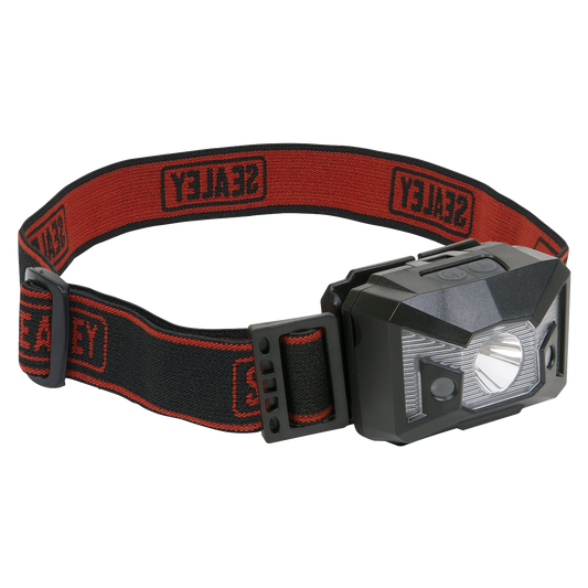 Sealey Headband Torch 3W SMD 2 Red LED Spotlight 120 Lumens Adjustable HT03LED