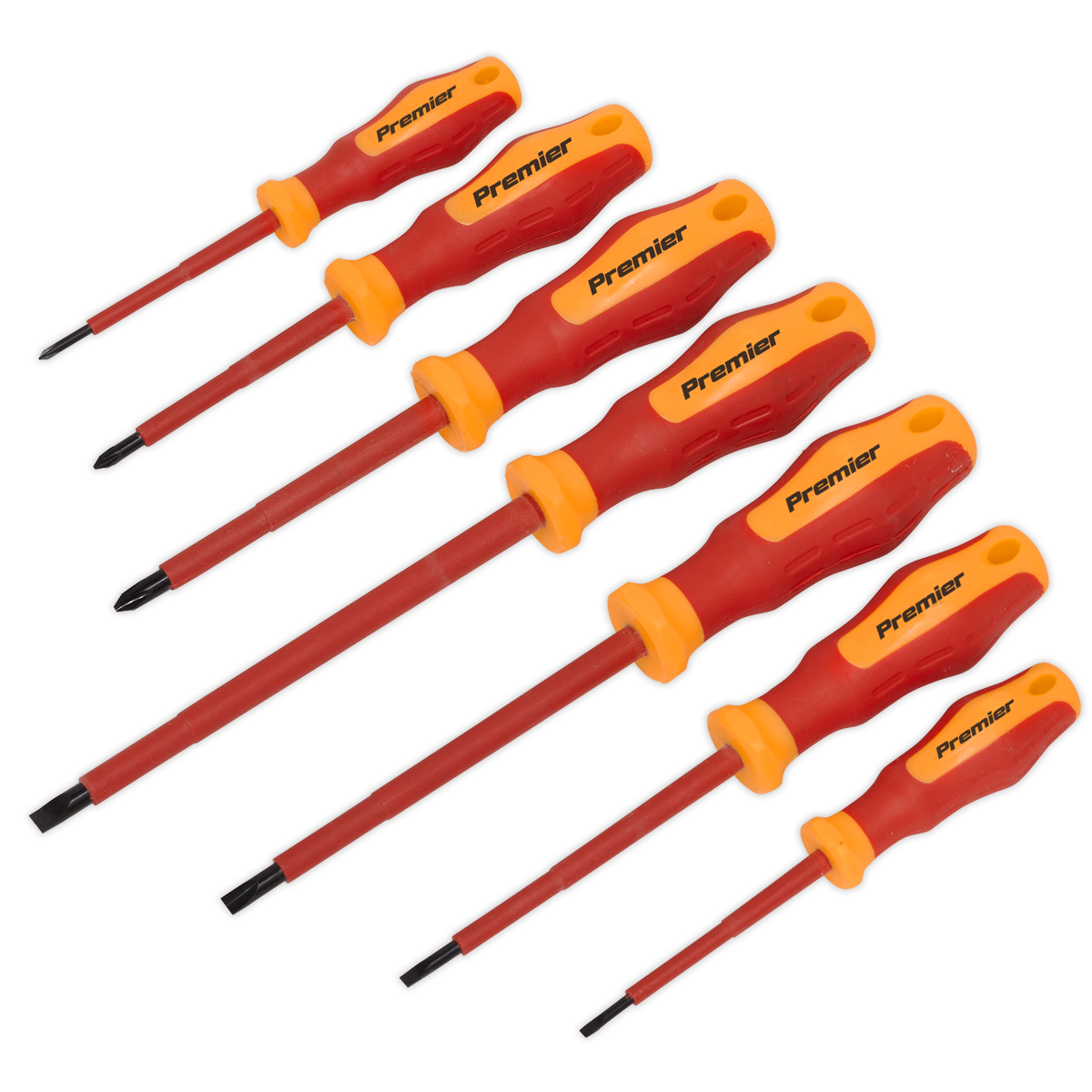 Sealey Screwdriver Set 7 Pcs VDE Approved Slotted Phillips Non-Slip Grip AK6125