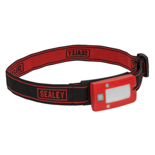 Sealey Rechargeable Head Torch 2W COB LED Flashlight Auto Sensor Red LED360HTR