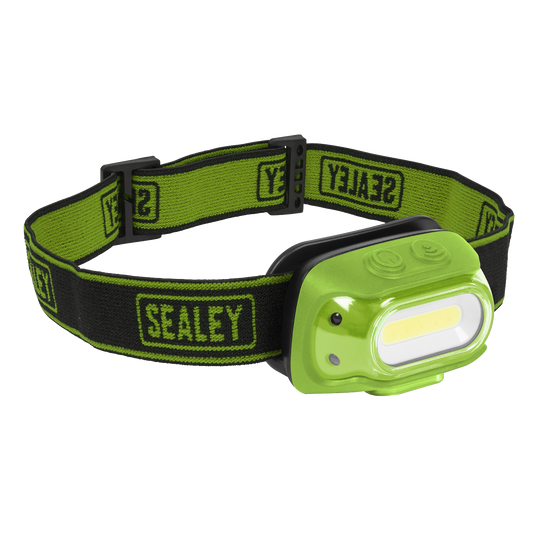 Sealey Rechargeable Head Torch With Auto-Sensor 8W COB LED Green HT08RG