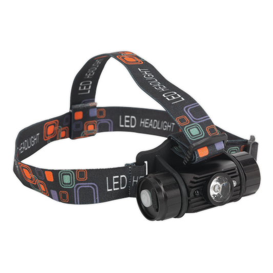 Sealey Rechargeable Head Torch With Auto Sensor 5W SMD LED 3.7V 2Ah HT108LED