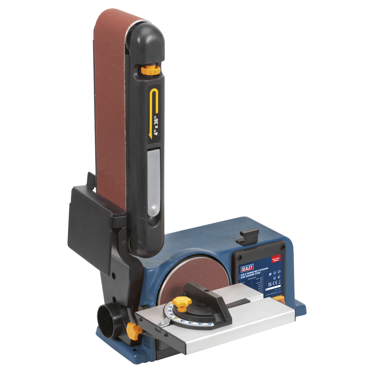 Sealey Belt/Disc Sander With Mitre Gauge 915 x 100mm/Ø150 370W/230V SM914