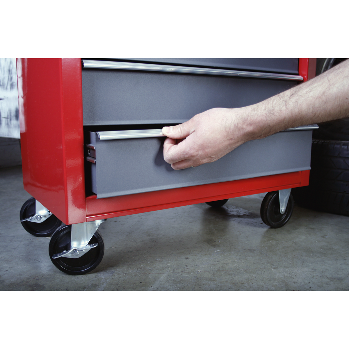 Sealey Rollcab 5 Drawers With Ball Bearing Runners Two Keys - Red/Grey AP22505BB
