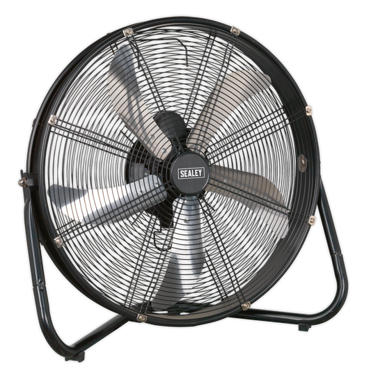 Sealey 20" Industrial High Velocity Floor Fan With 3-Speed 240V Black HVF20