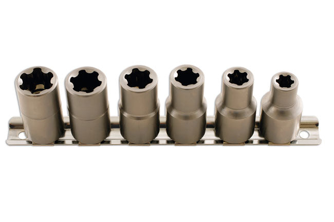 LASER 5150 6-Piece 1/2" Inch Drive Torx Plus Socket Set Chrome Vanadium Stee