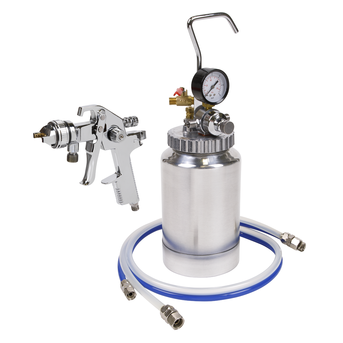 Sealey Pressure Pot System With Spray Gun & Hoses 1.7mm Set-Up HVLP-79/P