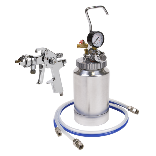 Sealey Pressure Pot System With Spray Gun & Hoses 1.7mm Set-Up HVLP-79/P