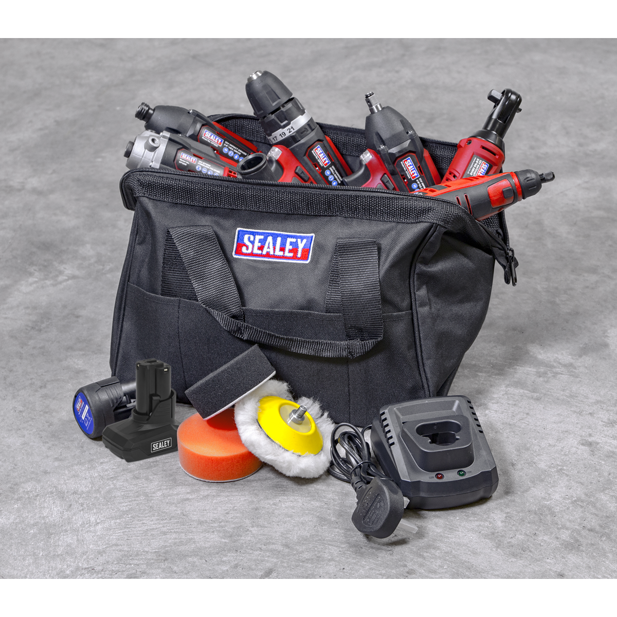 Sealey SV12 Series 6 x 12V Ergonomic Cordless Power Tool Combo Kit CP1200COMBO2