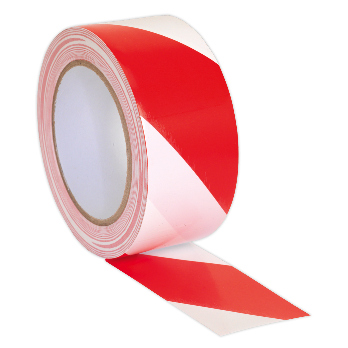 Sealey Hazard Warning Tape 50mm x 33m Red White Adhesive PVC Film HWTRW