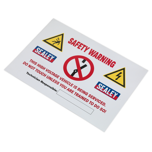 Sealey Hybrid/Electric Vehicle Warning Sign Wipeable Gloss Finish HYBRIDSIGN
