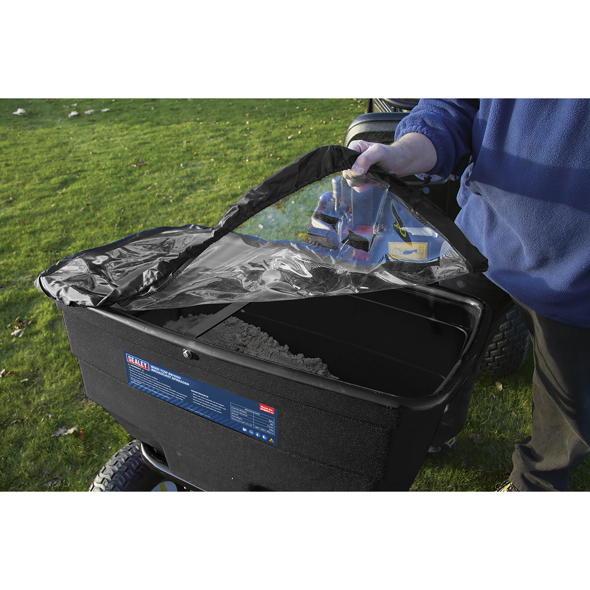Sealey Broadcast Spreader With Adjustable Feed System 80kg Tow Behind SPB80T