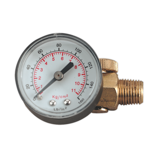 Sealey On-Gun Pressure Regulator With Gauge Spray Gun Accessory 18CFM ILF/RG