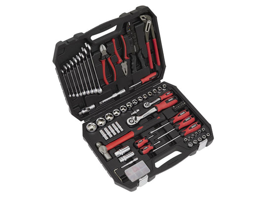Sealey Mechanics Tool Kit 100pc 1/4" 1/2" Square Drive 90 Tooth Offset AK7400