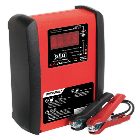 Sealey Schumacher 15A 12V Automatic Smart Battery Charger & Maintainer SPI15S