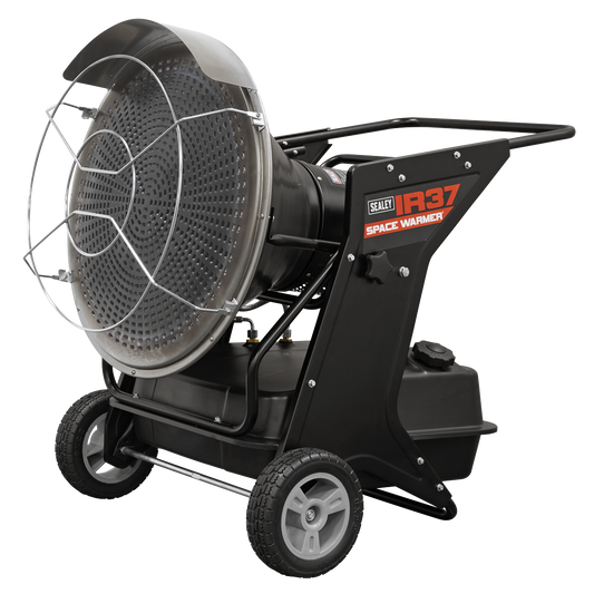 Sealey Infrared Paraffin Kerosene & Diesel Heater With Wheels 38kW IR37