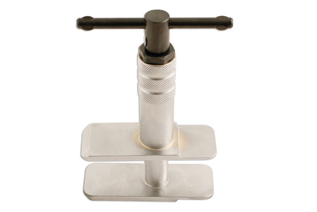 LASER 5180 Motorcycle Brake Piston Tool Steel T-Bar Dual Plate Black/Silver
