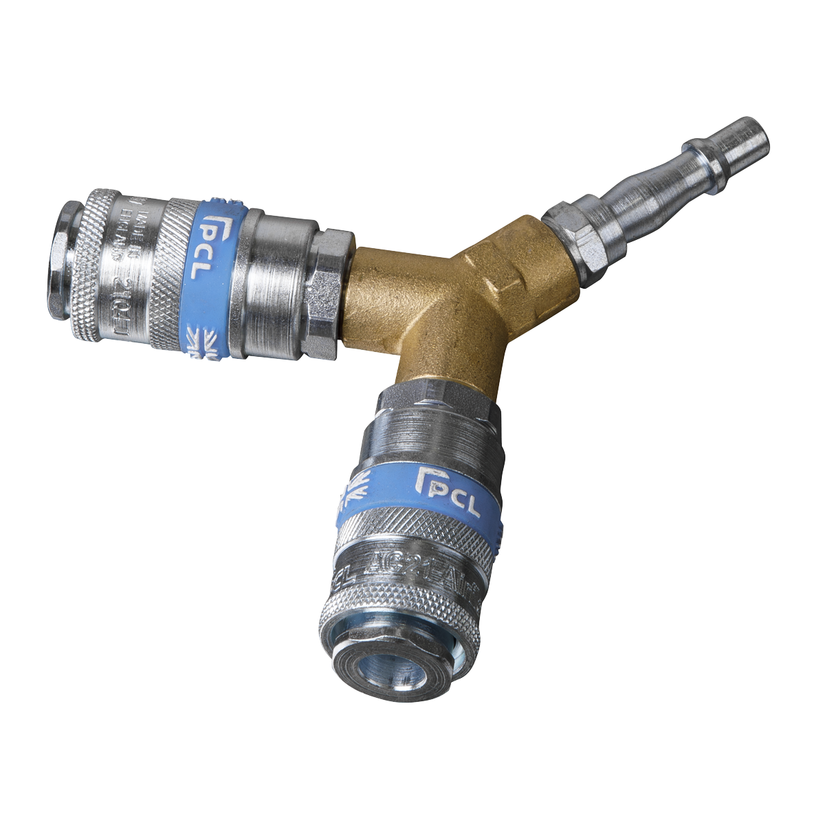 Sealey Twin Coupling Bodies Y-Adaptor For Wrenches, Sanders & Grinders AC87