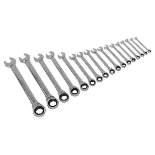Sealey Combination Ratchet Spanner Set 17 Pieces Metric Tool Kit S01156