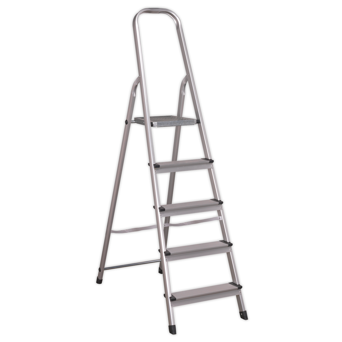 Sealey Aluminium Step Ladder 5-Tread EN 131 150kg Capacity Ribbed Feet ASL5