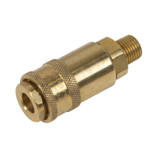 PCL Non-Corrodible Coupling Body Male 1/4" BSPT Brass High Pressure AC91