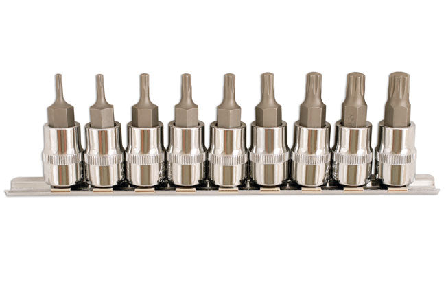 LASER 5213 9Pcs Screwdriver Torx Plus Socket Bit Set 3/8" Drive CRV S2 Steel