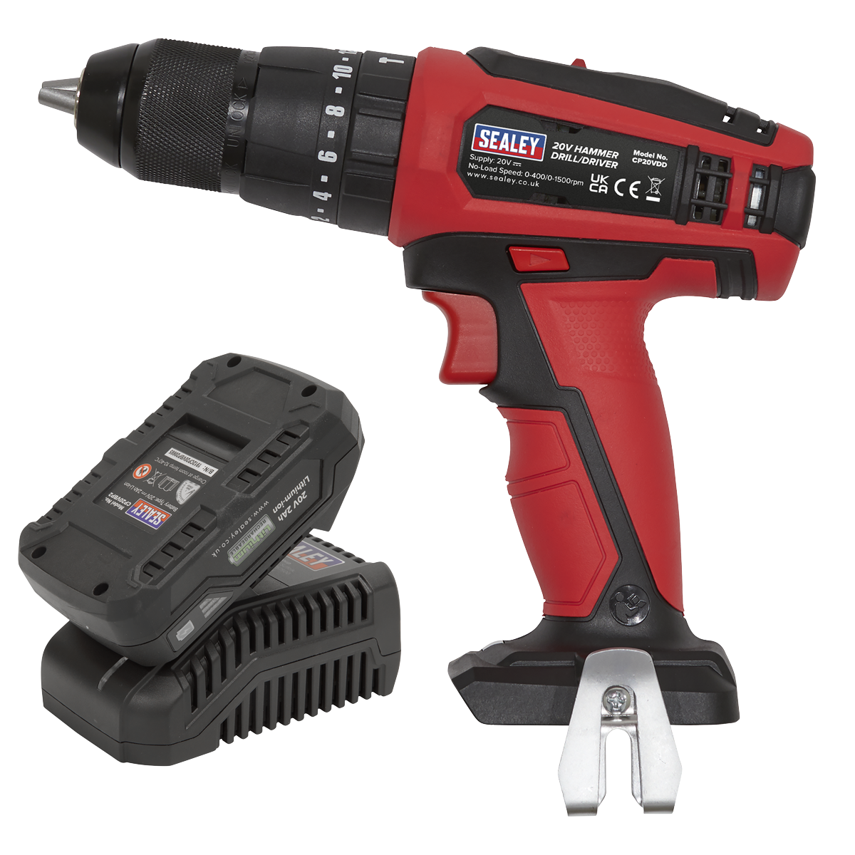 Sealey 20V 2Ah SV20 Series Ø13mm Lightweight Combi Drill/Driver Kit CP20VDDKIT1