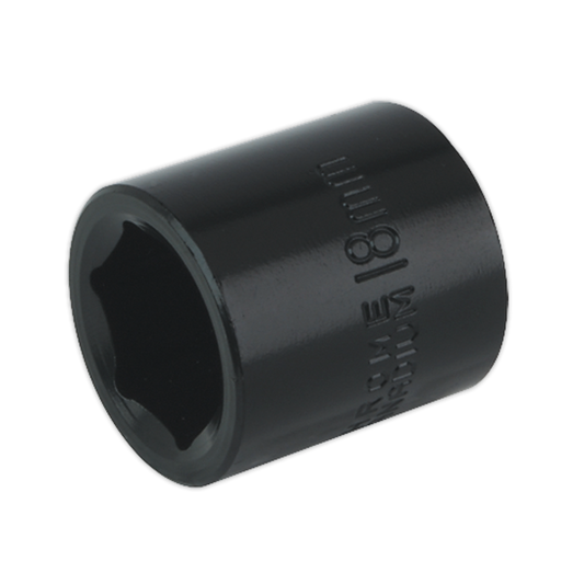Sealey Impact Socket Tool 18mm 3/8" Square Drive - ‎Corrosion Resistant IS3818